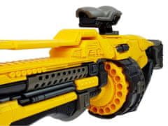 Lean-toys Akkumulátor pisztoly habpatronok 82 cm forgó tár sárga