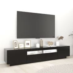 shumee fekete TV-szekrény LED-lámpákkal 200 x 35 x 40 cm