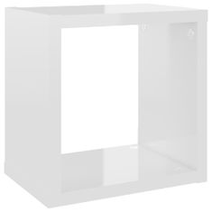 Greatstore 4 db magasfényű fehér fali kockapolc 22 x 15 x 22 cm
