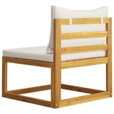 shumee 3057658 4 Piece Garden Lounge Set with Cushion Cream Solid Acacia Wood (311855+311863)