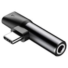 BASEUS L41 audio adapter USB-C - USB-C / jack 3.5mm, fekete