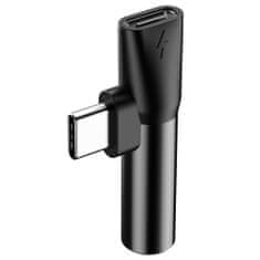 BASEUS L41 audio adapter USB-C - USB-C / jack 3.5mm, fekete