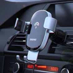 DUDAO F3PRO autós telefontartó és vezeték nélköli töltő Qi 15W, fekete