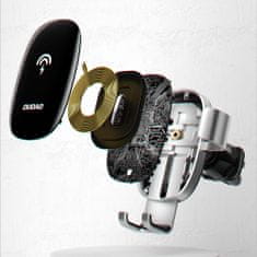 DUDAO F3PRO autós telefontartó és vezeték nélköli töltő Qi 15W, fekete