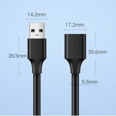 Ugreen US129 Extension hosszabbító kábel USB 3.0 F/M 3m, fekete