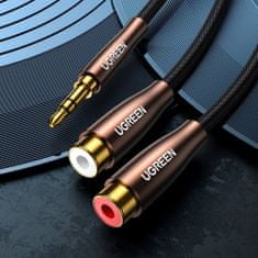 Ugreen AV194 audio kábel 3.5 mm jack / 2xRCA 25cm, fekete