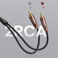 Ugreen AV199 stereo audio kábel 2x RCA Cinch 2m, barna