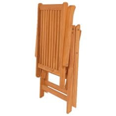 shumee 8 db dönthető tömör tíkfa kerti szék párnákkal