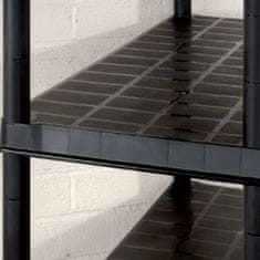 Greatstore fekete műanyag 5 szintes tárolópolc 274,5 x 45,7 x 185 cm