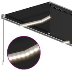 shumee antracitszürke kihúzható LED-es napellenző redőnnyel 4,5 x 3 m