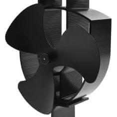 Greatstore fekete hővel meghajtott háromlapátos kandalló ventilátor