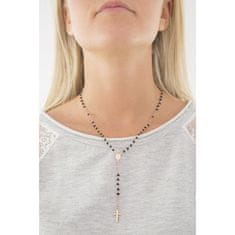 Amen Rosary CRORN4 kristályokkal kirakott rózsaszín aranyozott nyaklánc