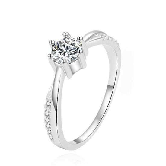 Beneto Gyönyörű ezüst gyűrű átlátszó cirkónium kővel AGG304L