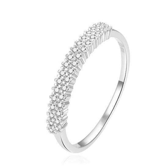 Beneto Gyönyörű ezüst gyűrű átlátszó cirkónium kővel AGG408