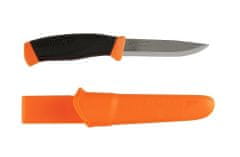Morakniv 11829 Companion F Fogazott sokoldalú kés 10,4 cm, narancssárga-fekete, műanyag, gumi, tok
