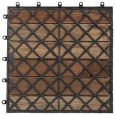Greatstore 10 darab antikolt szürke tömör akácfa padlólap 30 x 30 cm