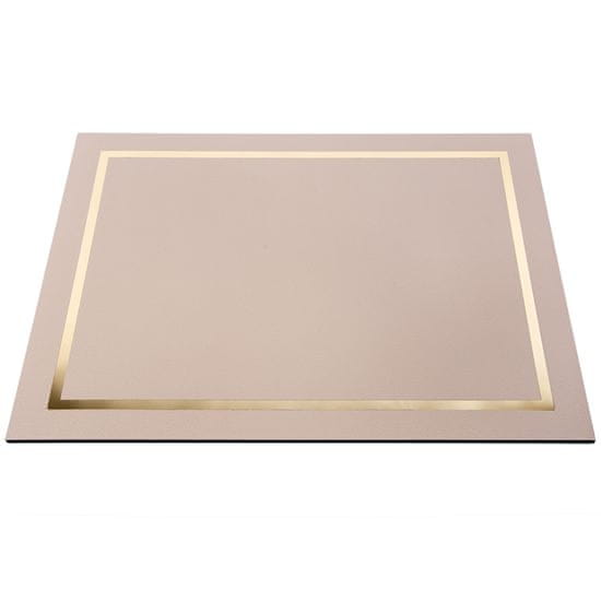 Pinetti VENERE négyszögletes alátét arany kerettel, 50 x 39 cm, szürke-bézs