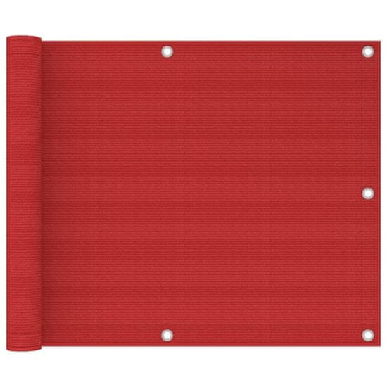 Greatstore piros HDPE erkélytakaró 75 x 300 cm