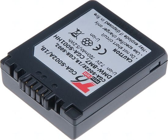 T6 Power akkumulátor Panasonic Lumix DMC-FZ20BB készülékhez, Li-Ion, 7,2 V, 720 mAh (5,2 Wh), szürke