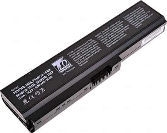 T6 power Akkumulátor Toshiba Satellite A660-BT2N22 készülékhez, Li-Ion, 10,8 V, 5200 mAh (56 Wh), fekete
