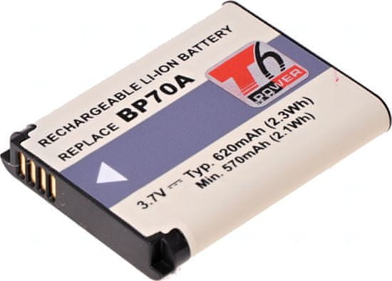 T6 Power akkumulátor Benq digitális fényképezőgéphez, cikkszám: BP-70A, Li-Ion, 3,7 V, 700 mAh (2,6 Wh), fekete