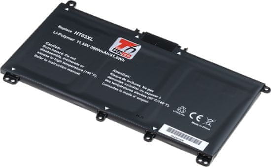 T6 power Akkumulátor Hewlett Packard 15-db1020 serie készülékhez, Li-Poly, 3600 mAh (41 Wh), 11,55 V