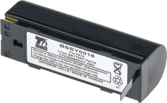 T6 power Akkumulátor Motorola Phaser P360 készülékhez, Li-Ion, 3,7 V, 2000 mAh (7,4 Wh), fekete