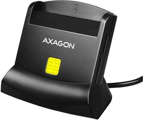 Axagon CRE-SM2 USB külső, 4-foglalatú Smart kártyaolvasó card/ID card (e-személyi) kártyaolvasó microSD SD banki hitel betéti fizetési kártyák 