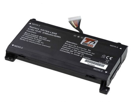 T6 power Akkumulátor Hewlett Packard laptophoz, cikkszám: TPN-Q195, Li-Ion, 14,4 V, 5700 mAh (82 Wh), fekete
