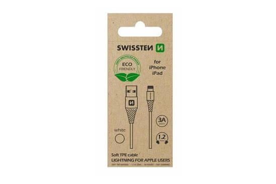 SWISSTEN USB / Lightning adatkábel, 1,2 m, fehér, eco csomag