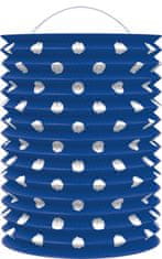 PARFORINTER Papírlámpa, kék, pöttyös, 23 cm