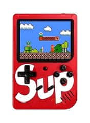 PARFORINTER Digitális játékkonzol SUP GameBox, 400 játék 1-ben, piros színben