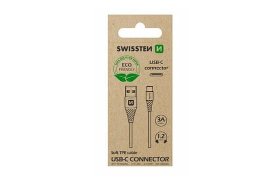SWISSTEN USB / USB-C adatkábel, 1,2 m, fehér, eco csomag