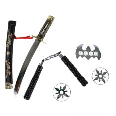 PARFORINTER Japán katana kard kiegészítőkkel, 5 darab