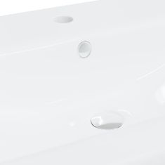 Greatstore fehér kerámia beépíthető mosdókagyló csapteleppel 101x39x18 cm