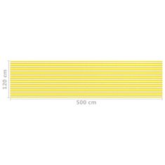 Greatstore sárga-fehér HDPE erkélytakaró 120 x 500 cm