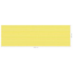 Greatstore sárga-fehér HDPE erkélytakaró 120 x 400 cm