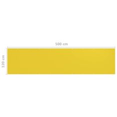 Greatstore sárga HDPE erkélytakaró 120 x 500 cm