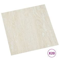 shumee 20 db krémszínű öntapadó PVC padlólap 1,86 m²