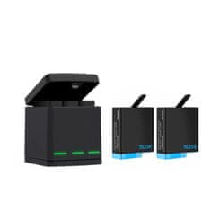 TELESIN 3-slot charger box töltő GoPro Hero 8 + 2 akkumulátor
