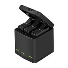 TELESIN 3-slot charger box töltő GoPro Hero 8 + 2 akkumulátor