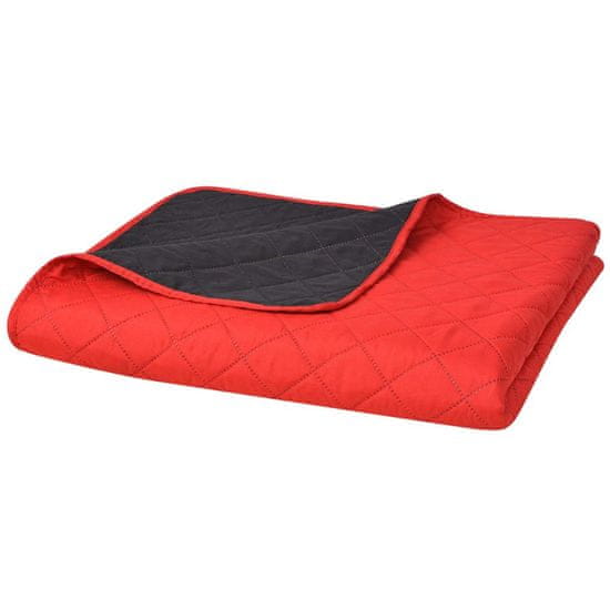 shumee 131552 Double-sided Quilted Bedspread Red and Black 170x210 cm