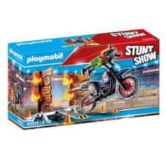 Playmobil STUNT SHOW MOTOCROSS FIERY WALL 70553-mal, STUNT SHOW MOTOCROSS FIERY WALL 70553-mal