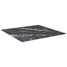 Greatstore fekete edzett üveg asztallap márványdizájnnal 60 x 60 cm 6 mm