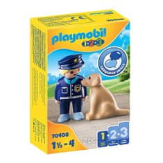 Playmobil Rendőr egy kutyával, 1.2.3, 2 db