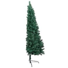 Vidaxl zöld megvilágított fél műkarácsonyfa gömb szettel 150 cm 3077564