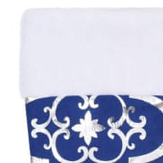 Greatstore fényűző kék szövet karácsonyfatalp-takaró zoknival 90 cm