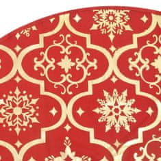 Greatstore fényűző piros szövet karácsonyfatalp-takaró zoknival 122 cm