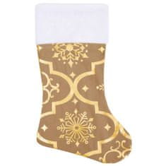 Greatstore fényűző sárga szövet karácsonyfatalp-takaró zoknival 90 cm