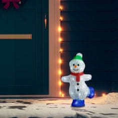 Greatstore LED-es akril karácsonyi hóemberfigura bel- és és kültérre 30 cm
